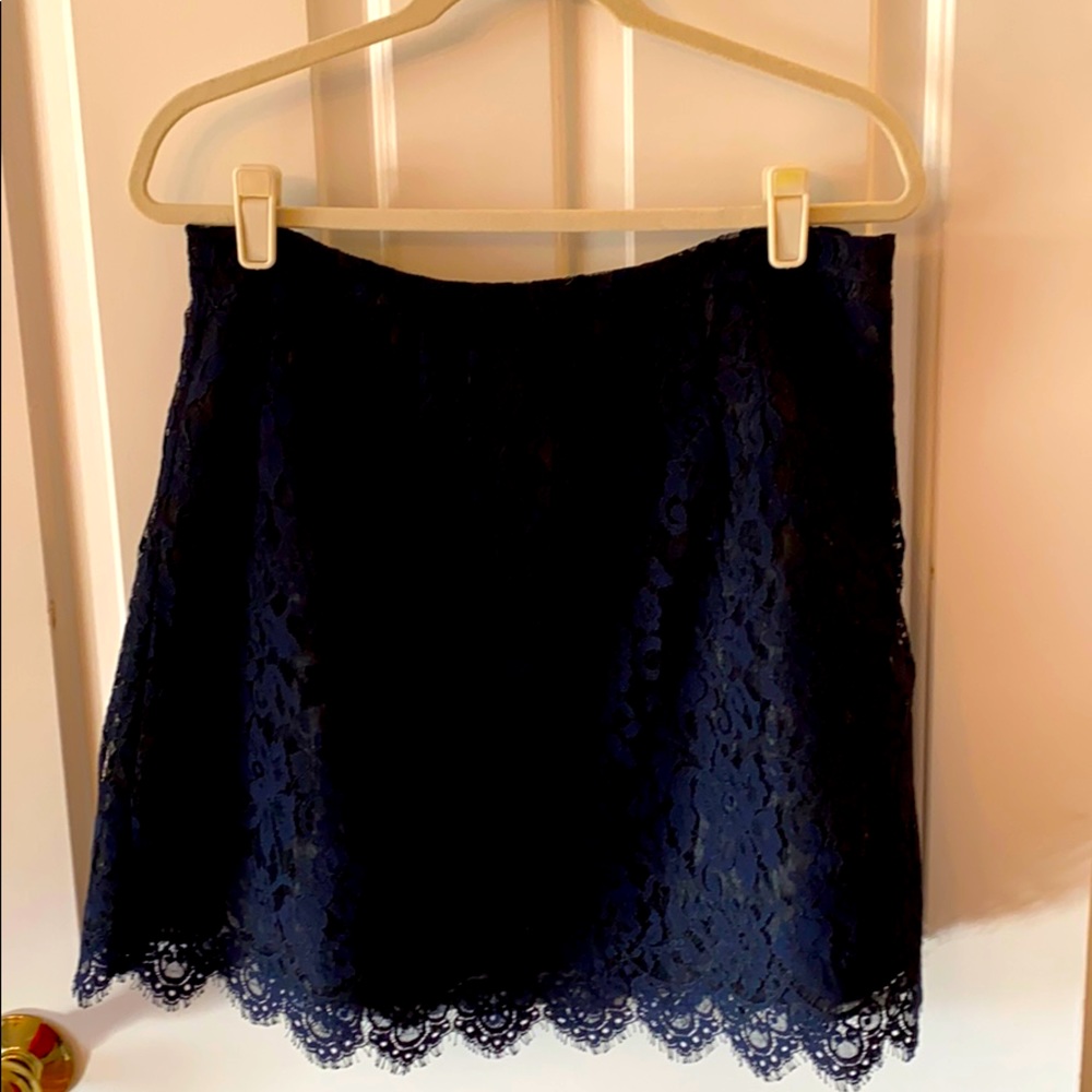 JCrew Navy Lace Skirt